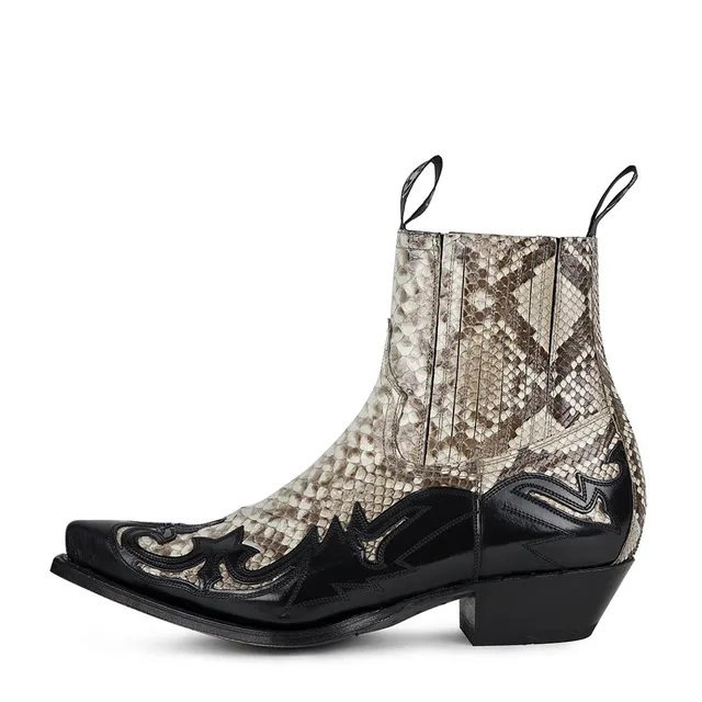 sendra-boots-4660p-cuervo-piton-exotic-stiefelette-natur image 1