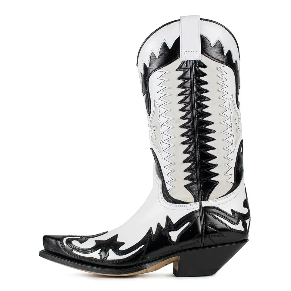 sendra-boots-3840-cuervo-cowboystiefel-laca-negro-hielo-schwarz-wei image 1