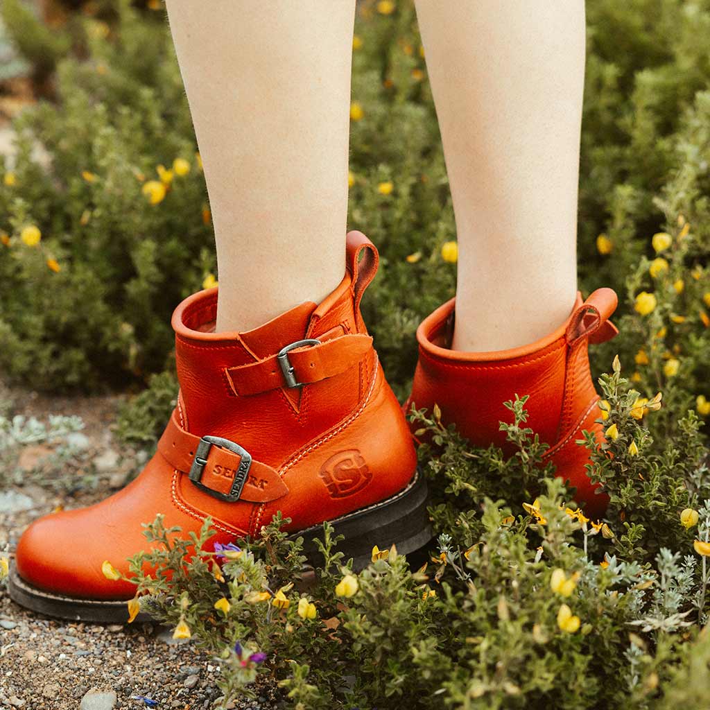 sendra-boots-17521-carol-pull-city-rojo-damen-stiefelette-rot-riemen image 7
