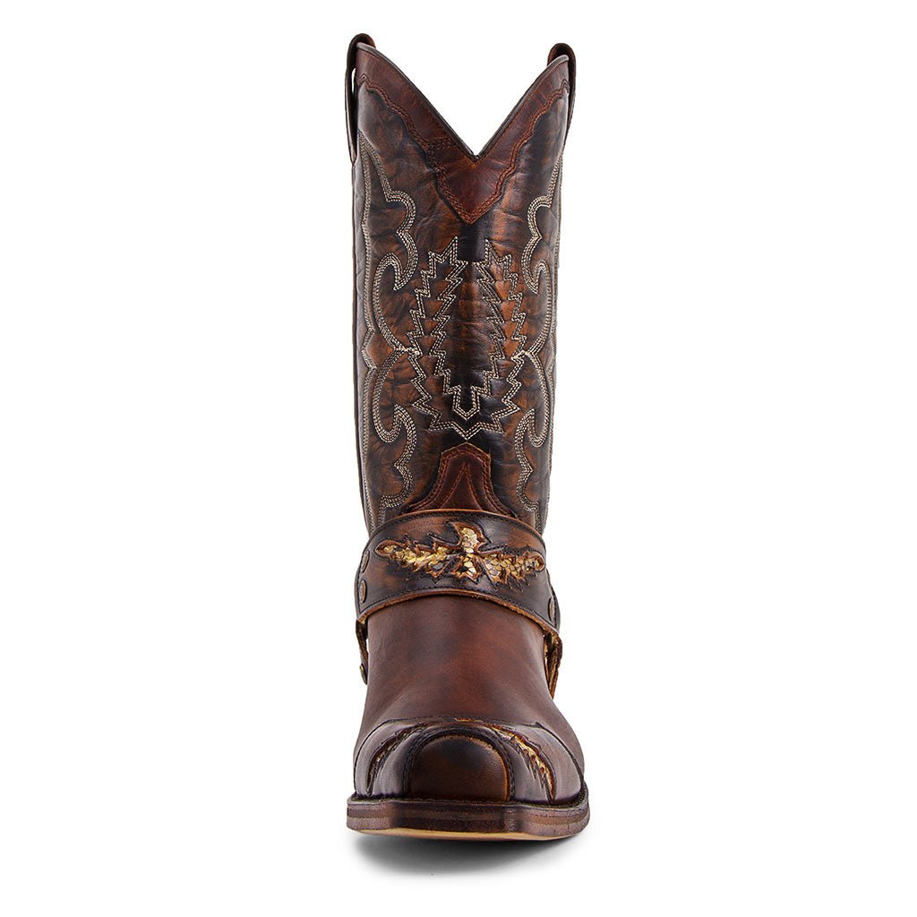 sendra-boots-4060-biker-boots-braun-python-quadratspitze image 4