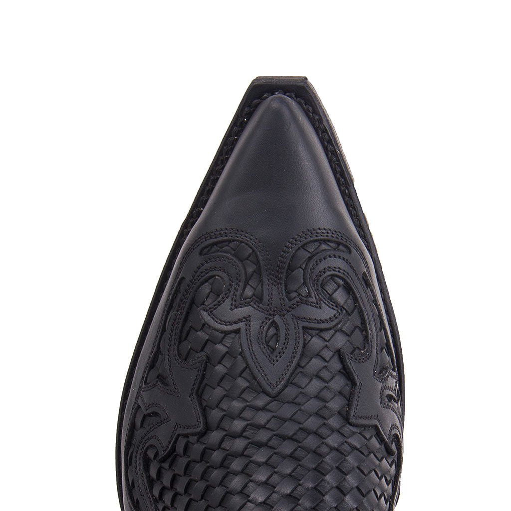 sendra-boots-3241-cuervo-pull-oil-negro-cowboystiefel-schwarz-geflochten image 5