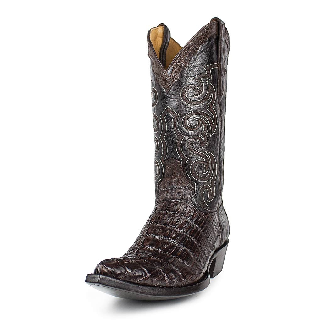 sendra-boots-texas-caiman-tail-chocolate-exotic-boots image 2