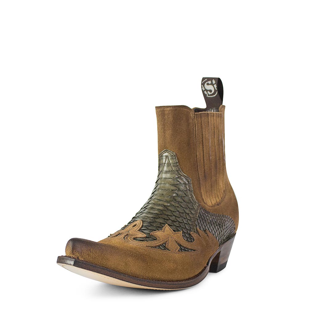 sendra-boots-9396p-javi-herren-cowboy-stiefel-piton-khaki-matt-braun image 2