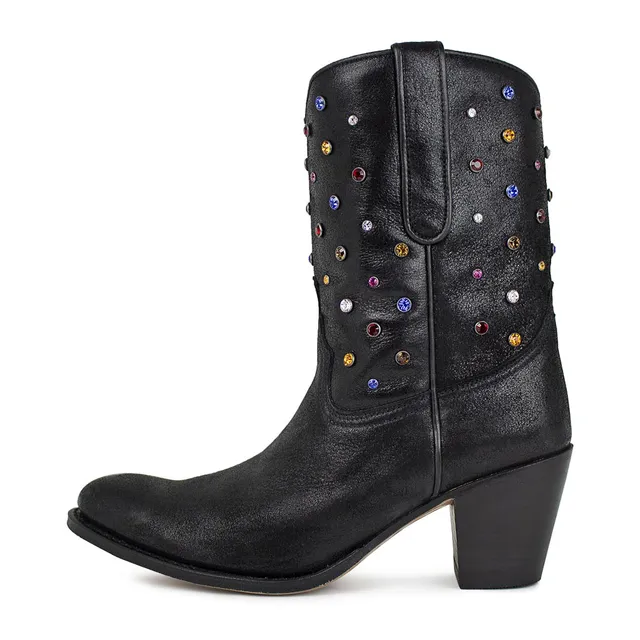 sendra-boots-8082-town-polveroso-negro-stiefel-damen-8cm image 1