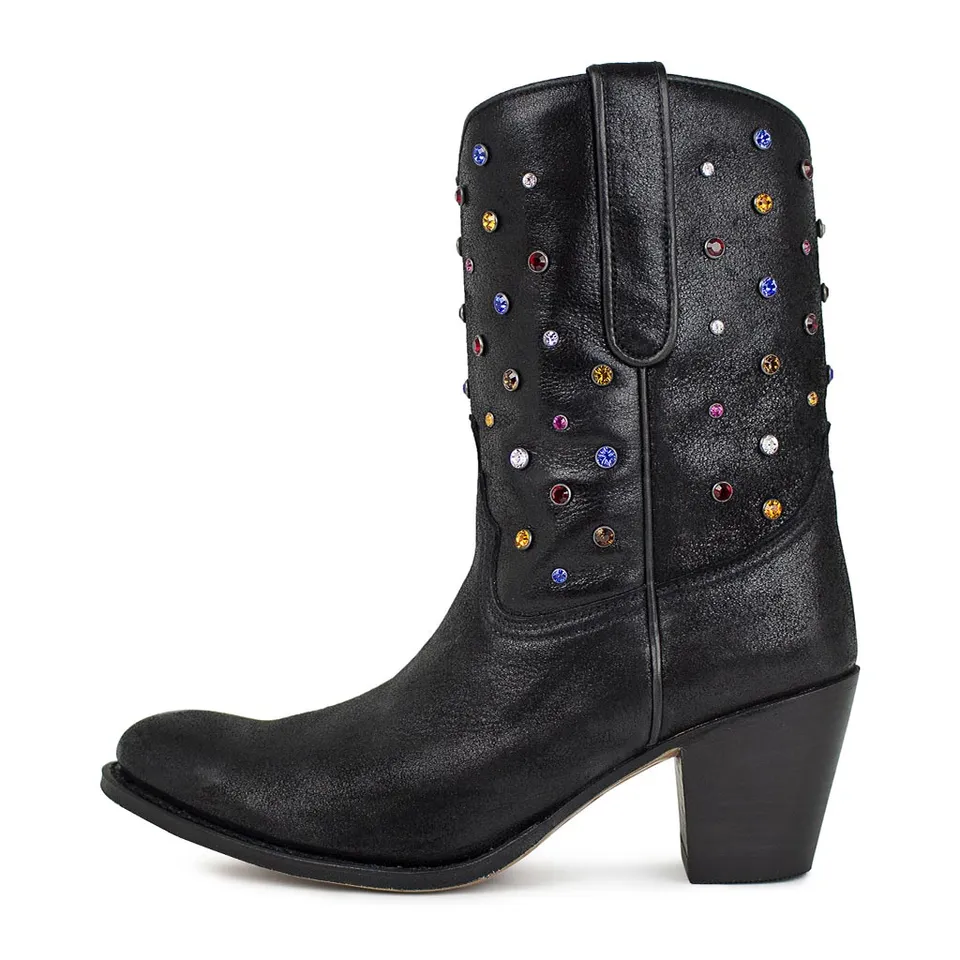 sendra-boots-8082-town-polveroso-negro-stiefel-damen-8cm image 1