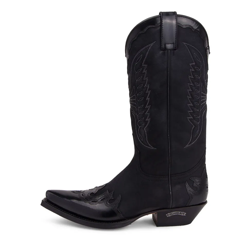 sendra-boots-2560-cuervo-flora-negro-westernstiefel-schwarz image 1