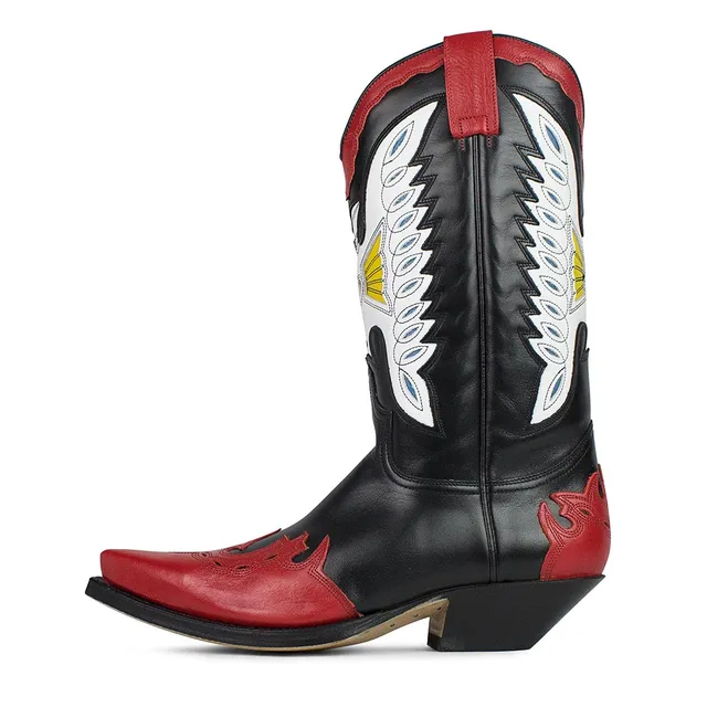 sendra-boots-2515-cuervo-nappa-baly-negra-cowboy-stiefel-hoch-schwarz image 1