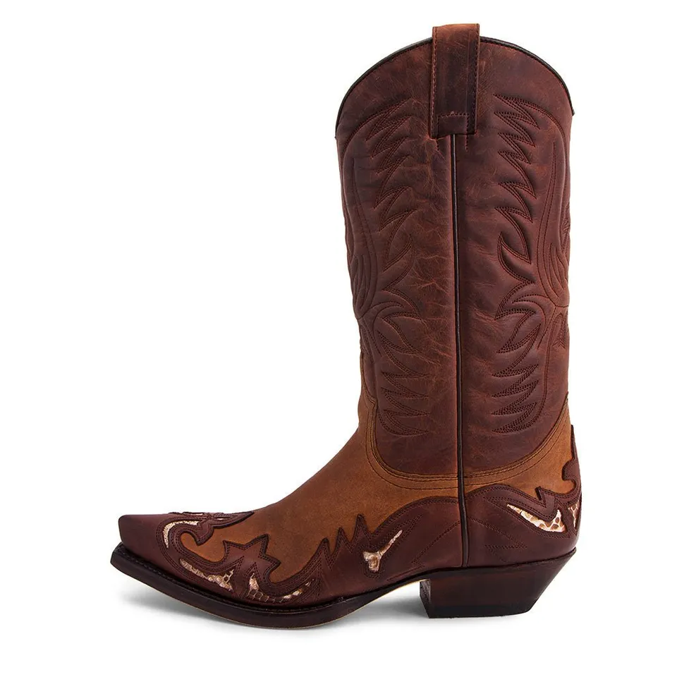 sendra-boots-3242-cuervo-sprinter-python-cowboystiefel-braun image 1