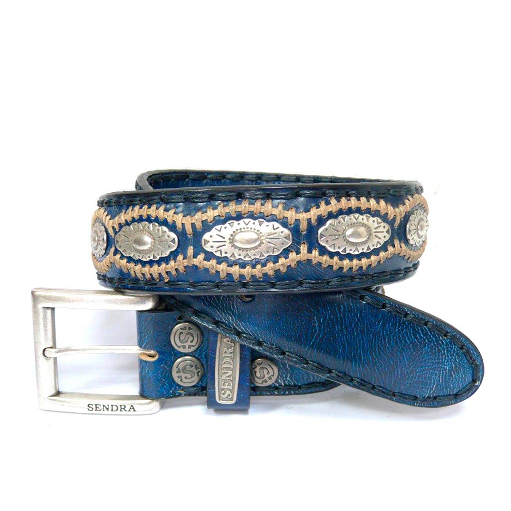 sendra-boots-7606-denver-g-rtel-blau-4-cm-mit-stickerei image 1