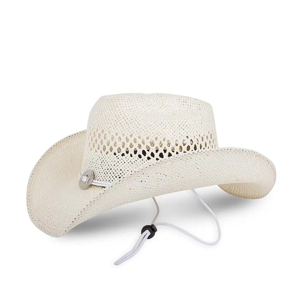 sendra-boots-sombrero-flor-blanco-country-hut-strohhut-wei image 1