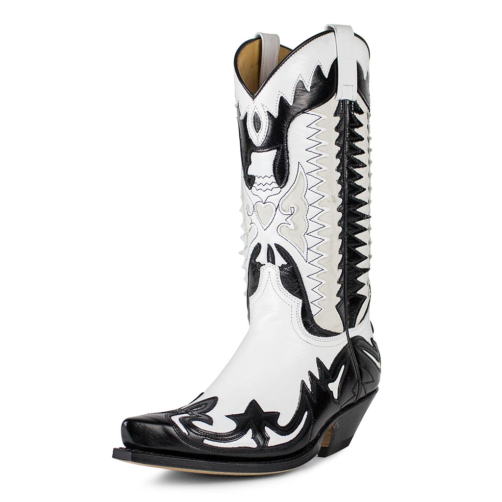 sendra-boots-3840-cuervo-cowboystiefel-laca-negro-hielo-schwarz-wei image 2