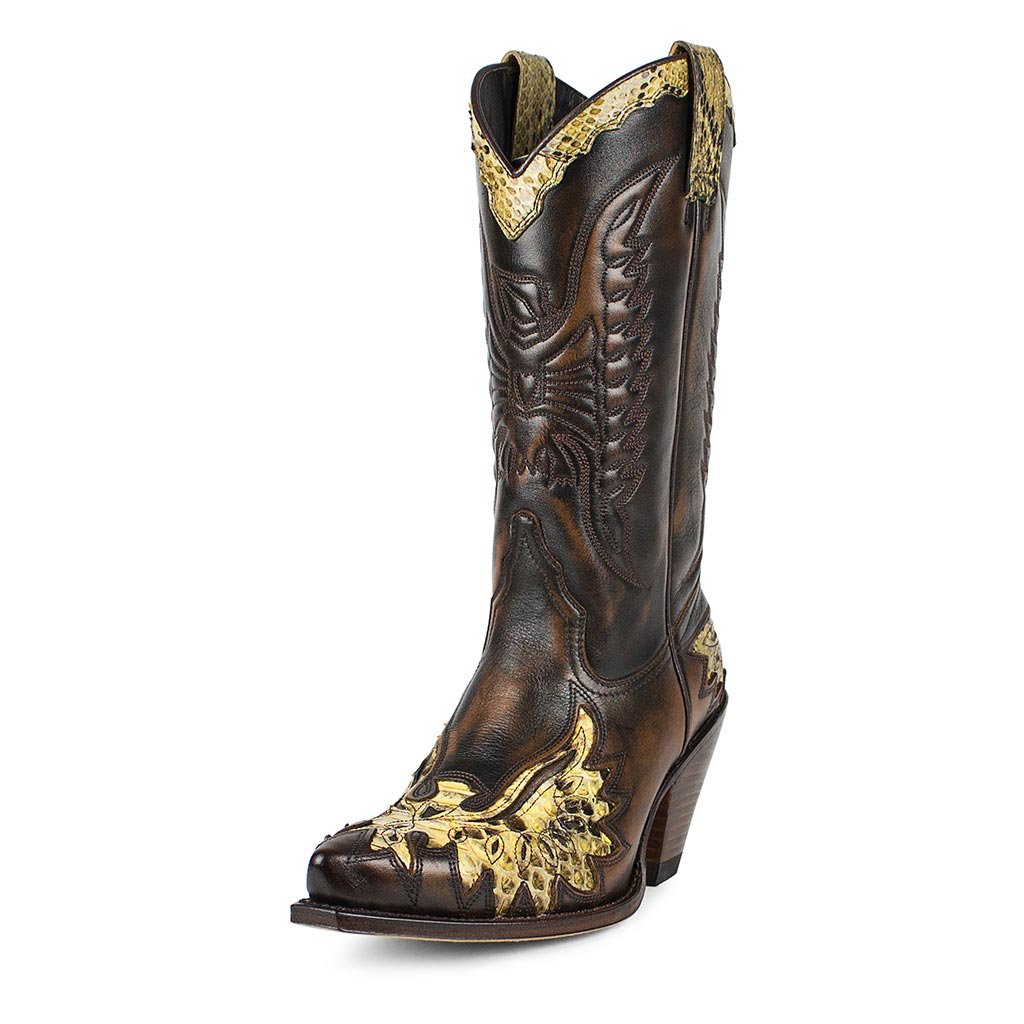 sendra-boots-7106p-gorca-natur-antic-jacinto-cowboy-stiefel-damen image 2