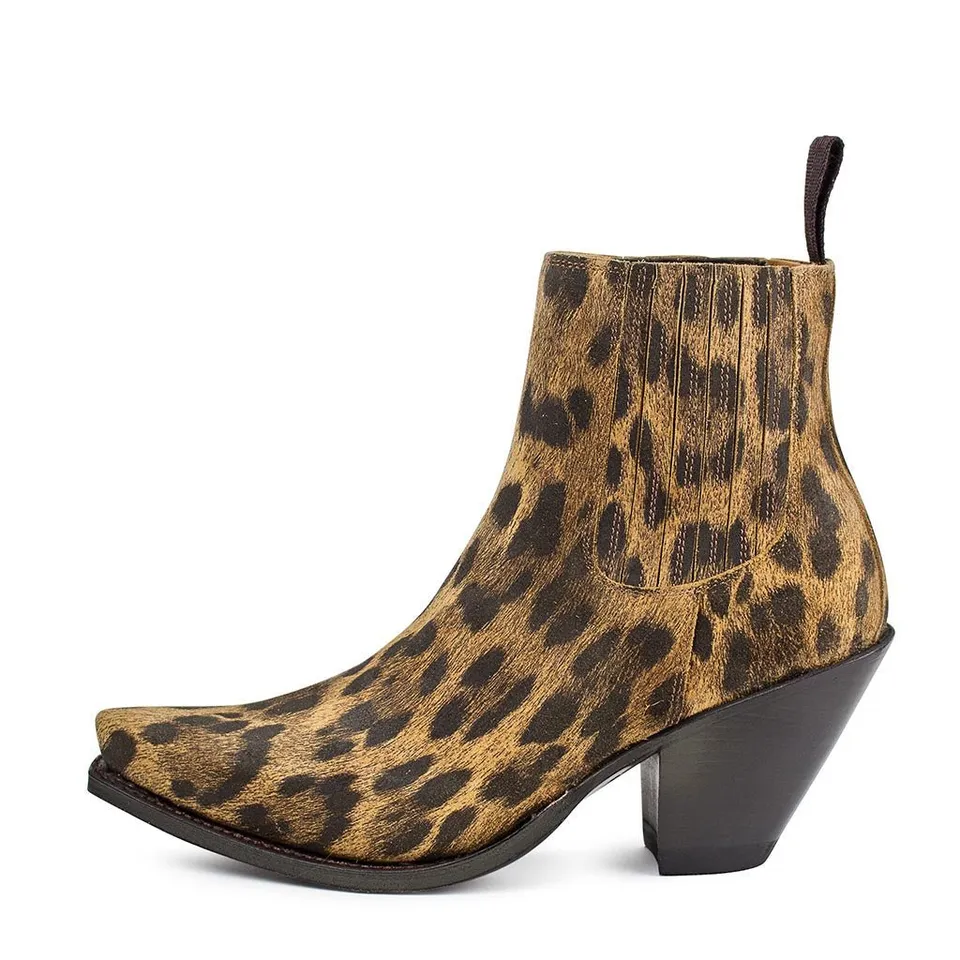 sendra-boots-16060-damen-cowboy-stiefelette-jaguar-orange-schwarz image 1