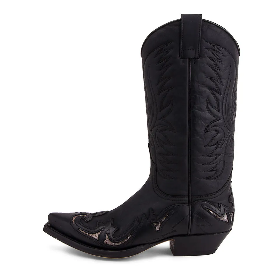 sendra-boots-3242-cuervo-pull-oil-negro-exotic-cowboystiefel image 1