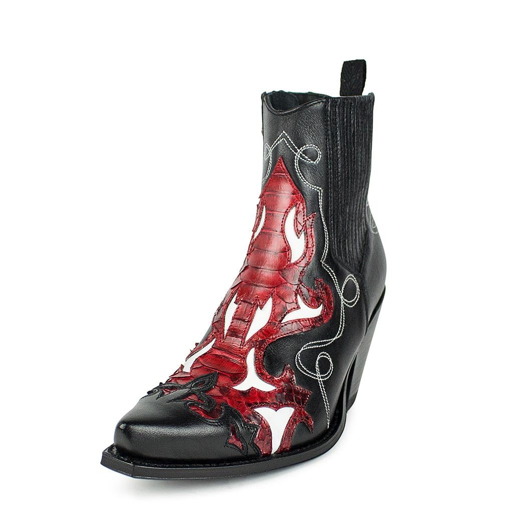 sendra-boots-16409-gorca-negro-damen-cowboy-bot-n-aus-leder-mit-rotem-python image 2
