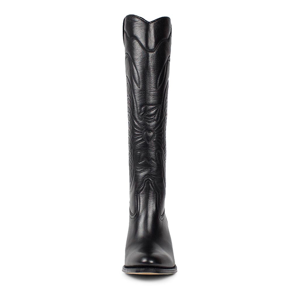 sendra-boots-6662-newf-salvaje-negro-damen-stiefel-schwarz-bestickt image 3