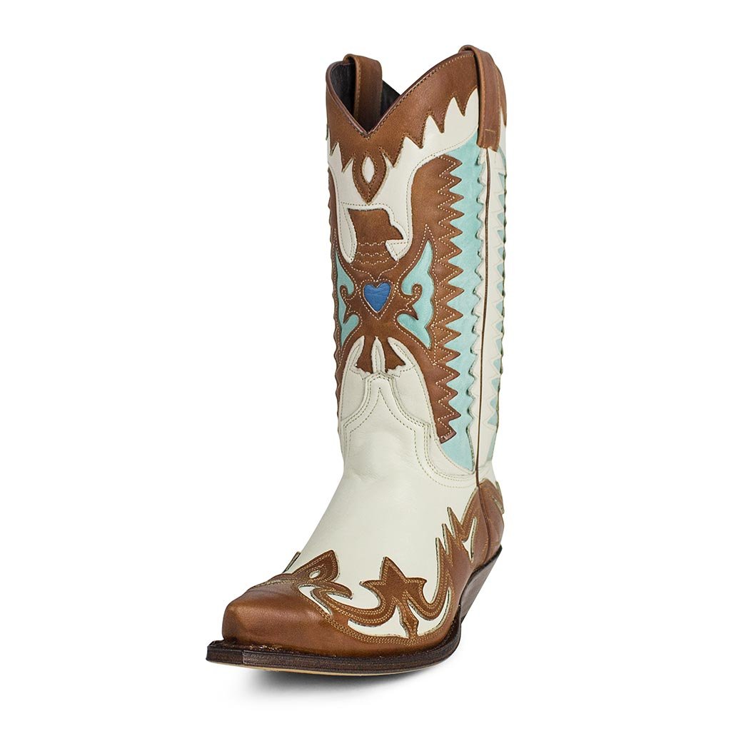 sendra-boots-3840-cuervo-salvaje-avorio-cowboy-stiefel-damen image 2